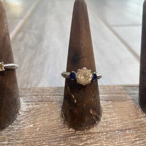 Tacori for Diamonique Three-Stone Ring in Sterling Silver Sz 8